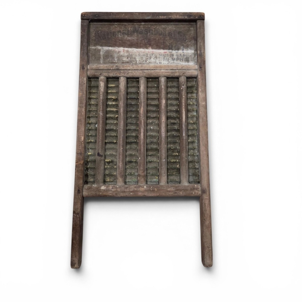 Vintage Wood National Washboard 801 Memphis Rusty Crusty Country Farmhouse